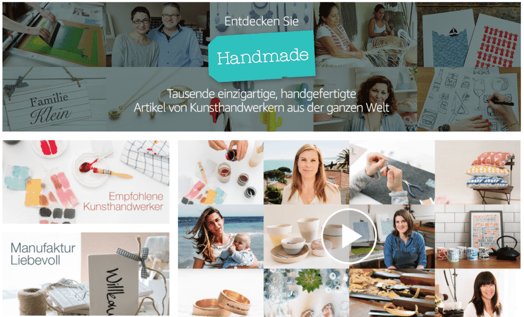 Screenshot: Handmade at Amazon (www.amazon.de/handmade)