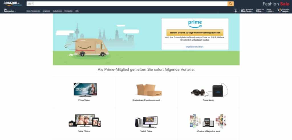 Prime-Vorteile (Grafik von amazon.de)