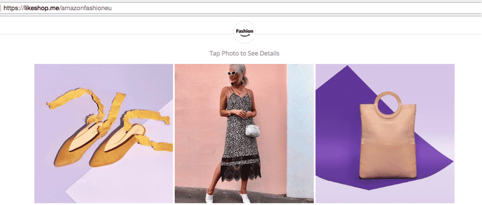 Screenshot: Amazon Fashion Europe Likeshop